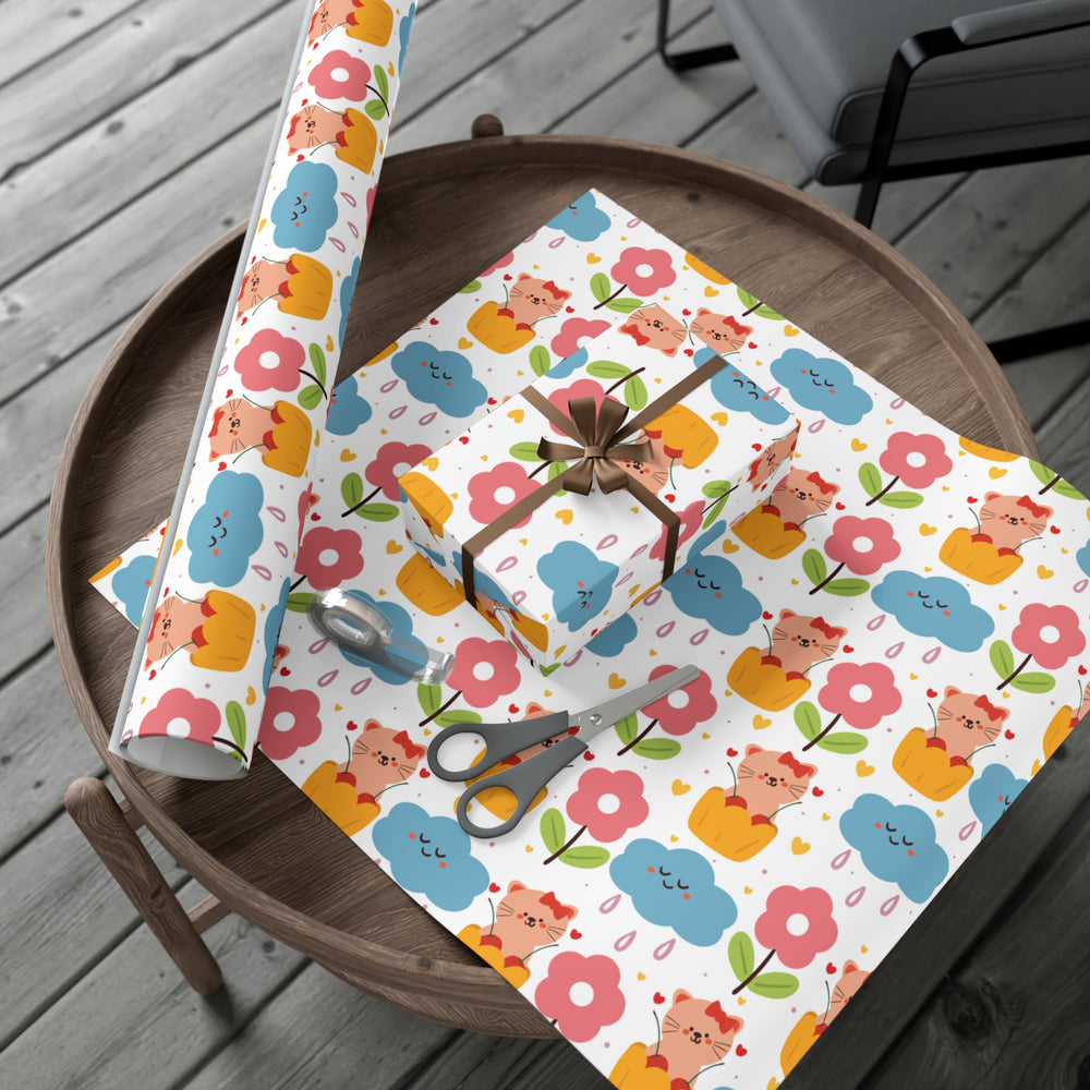 Raindrop Cats Gift Wrap-Happy Little Kitty