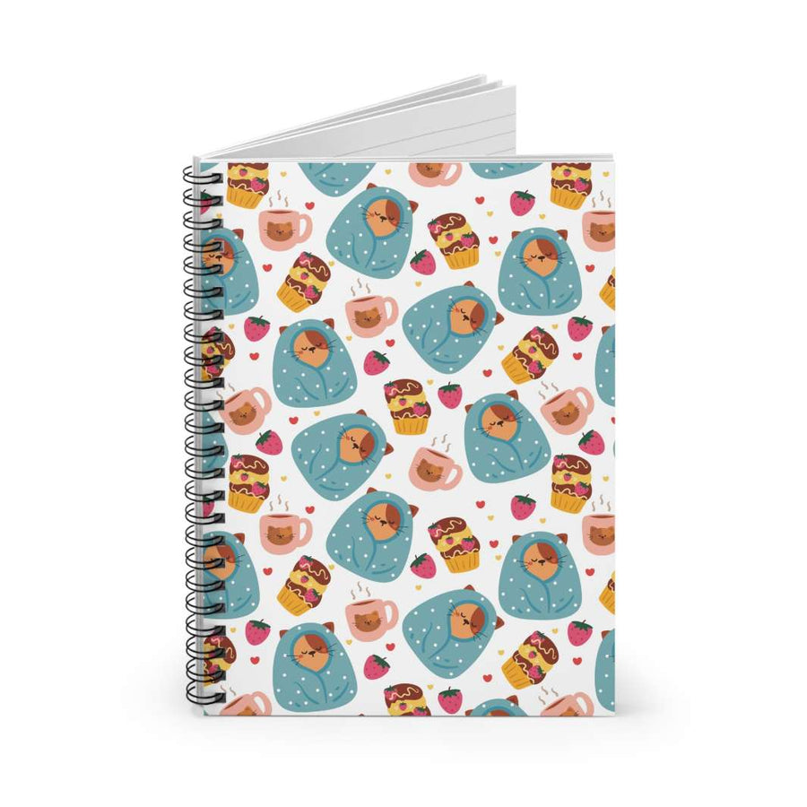 Blanket Cat Spiral Notebook - Happy Little Kitty