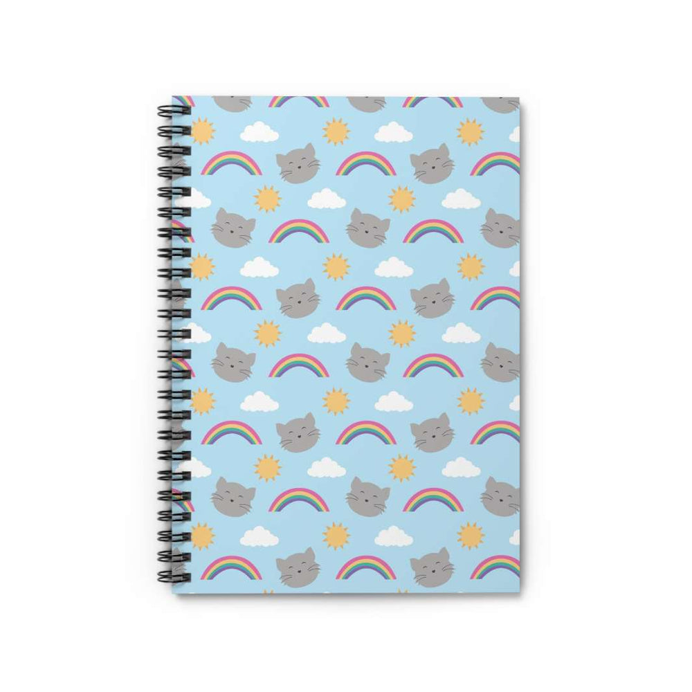 Blue Sky Kitty Spiral Notebook - Happy Little Kitty