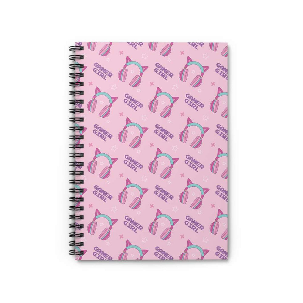 Cat Gamer Girl Spiral Notebook - Happy Little Kitty