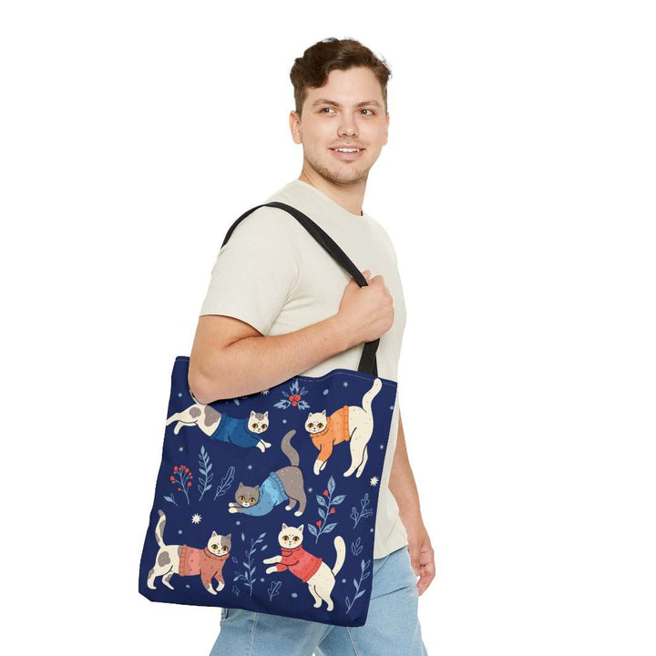 Cats in Sweaters Tote Bag - Happy Little Kitty