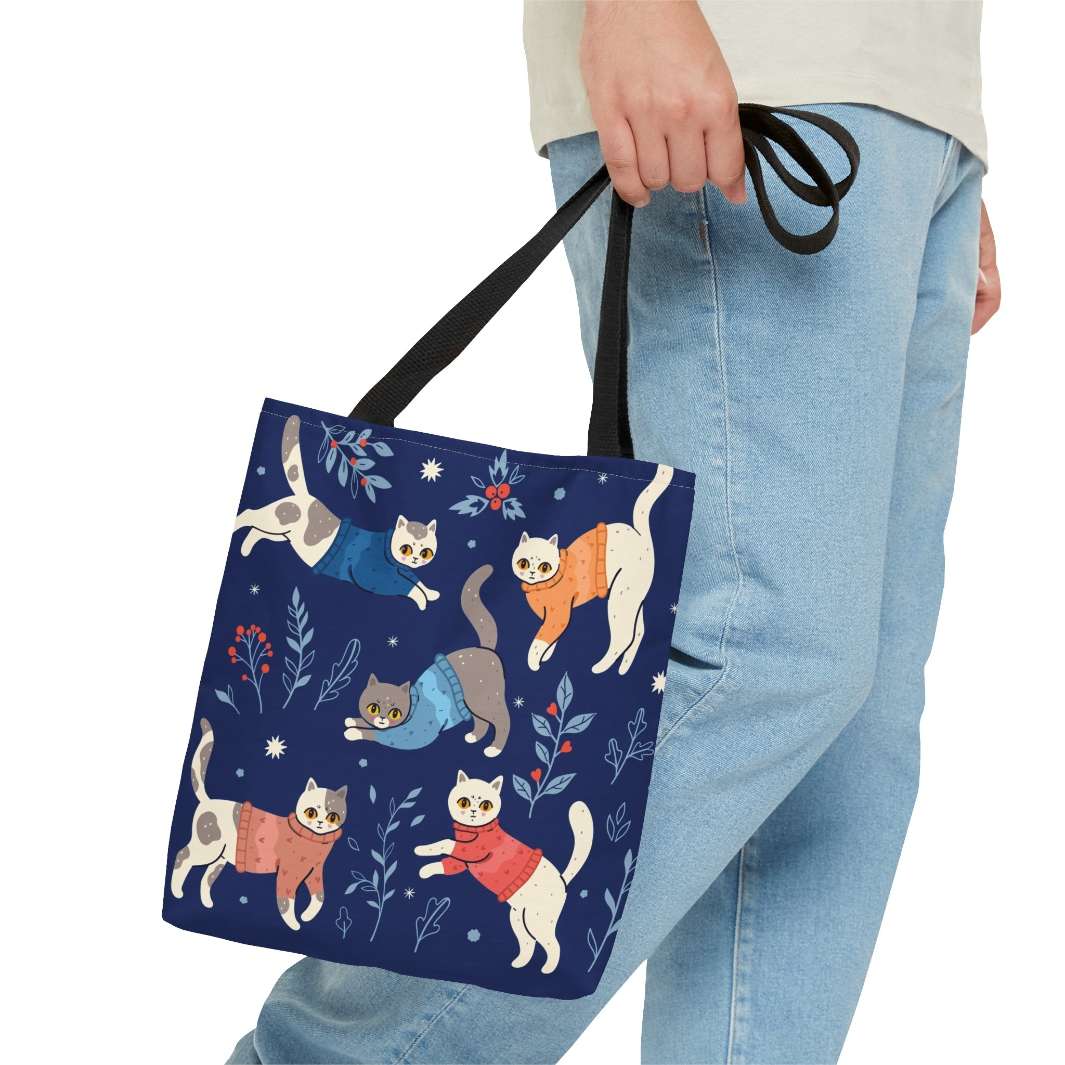 Cats in Sweaters Tote Bag - Happy Little Kitty