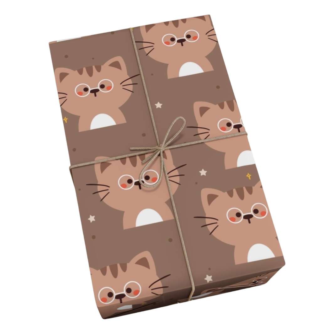 Chocolate Cat Gift Wrap - Happy Little Kitty