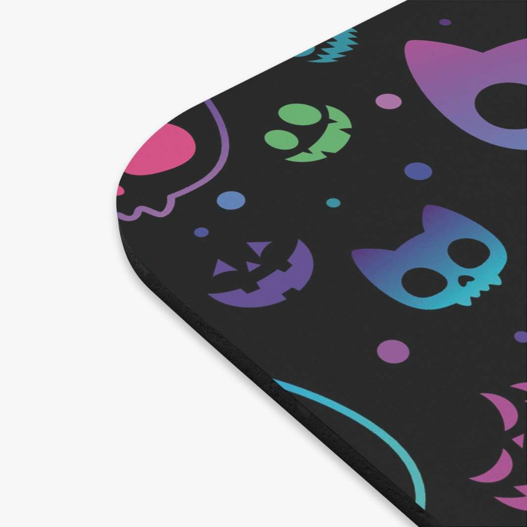 Neon Cat Skeleton Mouse Pad