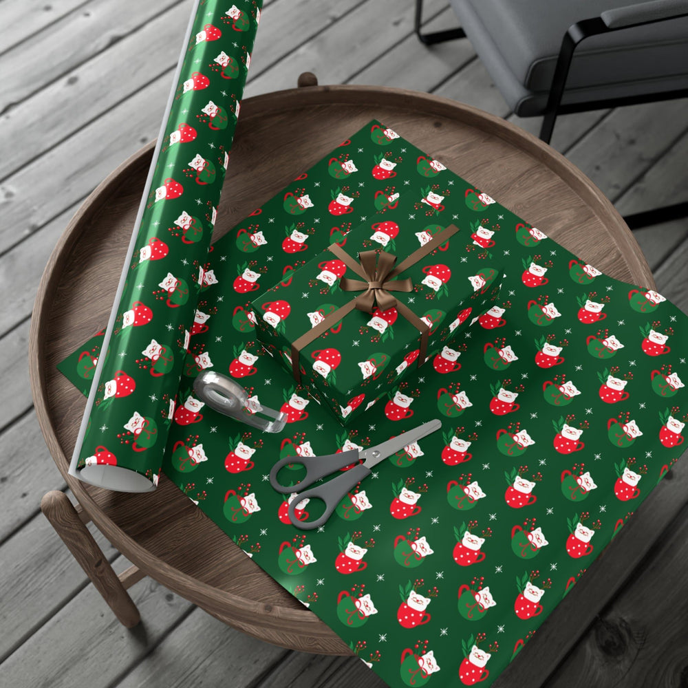 Cat Christmas Cup Gift Wrap - Happy Little Kitty