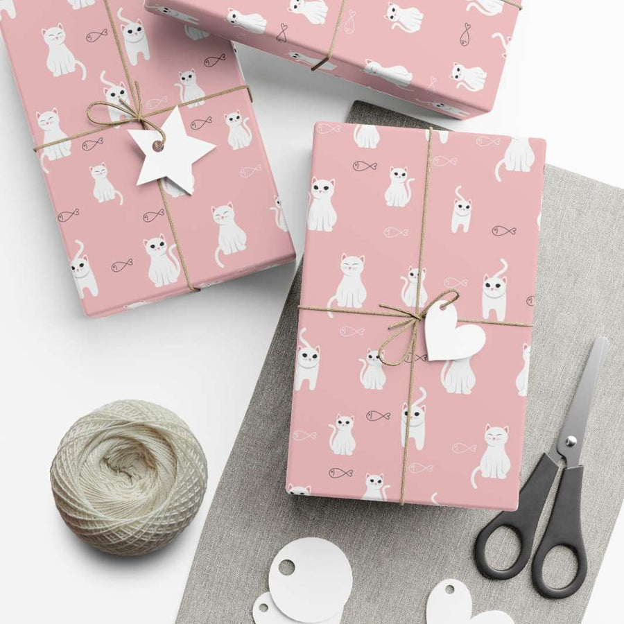 Cats and Fish Gift Wrap - Happy Little Kitty