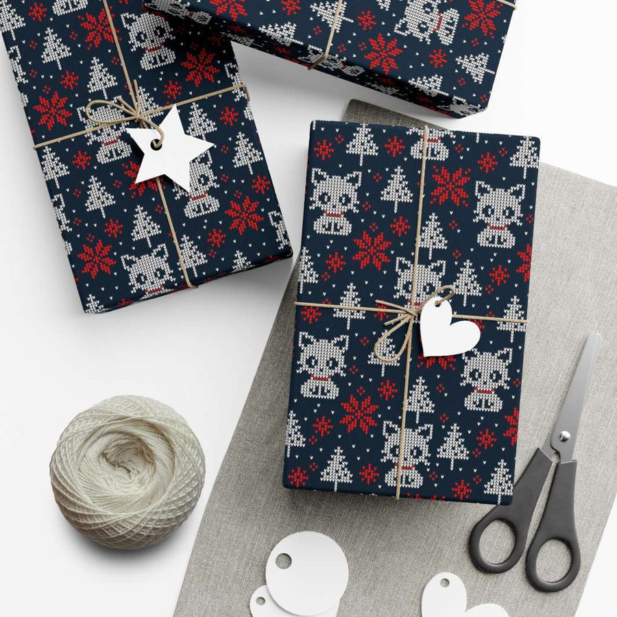 Christmas Sweater Cat Gift Wrap - Happy Little Kitty