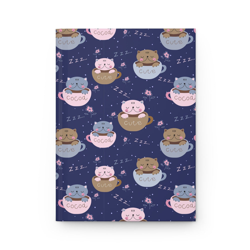 Coffee Lover Cat Hardcover Journal - Happy Little Kitty