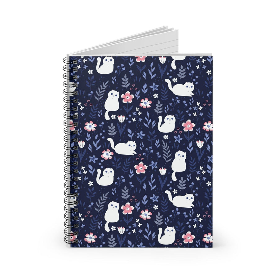 Folk Art Kitty Spiral Notebook - Happy Little Kitty