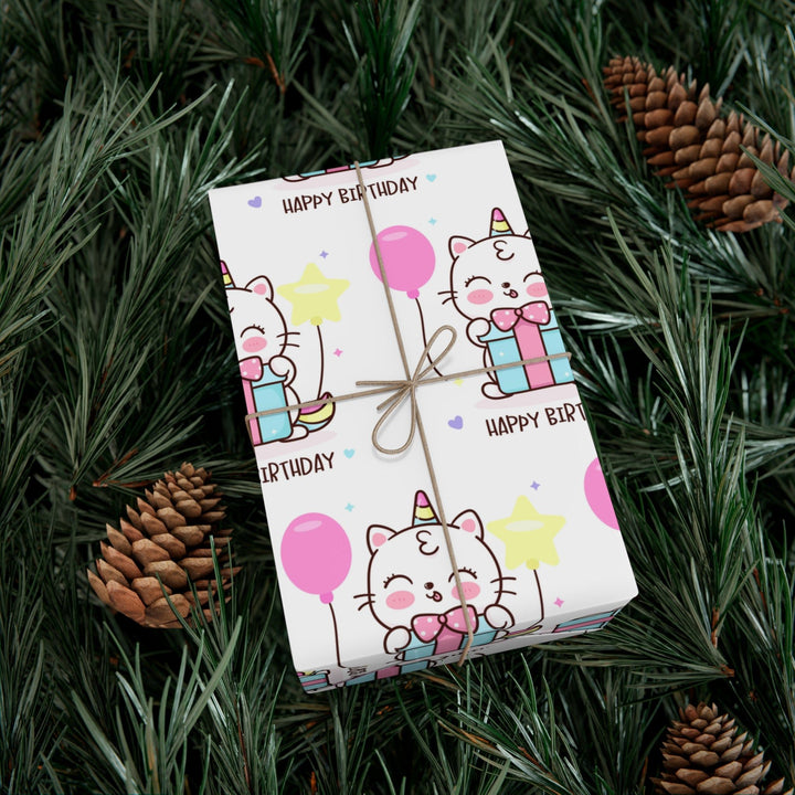 Happy Birthday Cat Gift Wrap