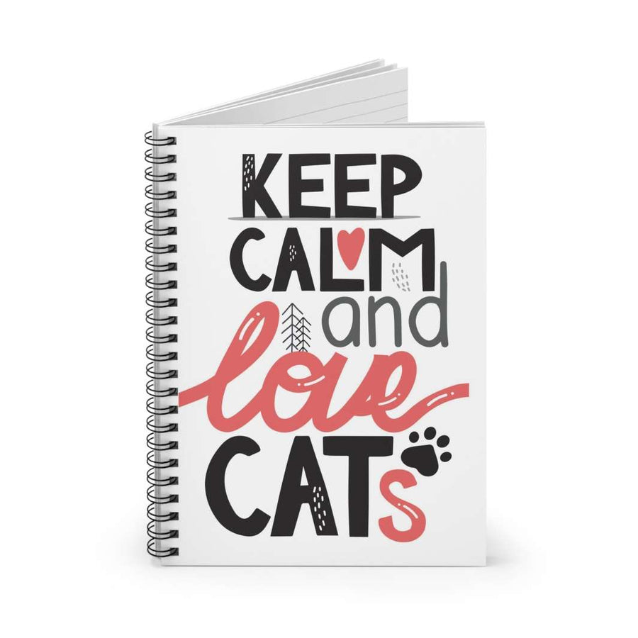 Keep Calm Love Cats Spiral Notebook - Happy Little Kitty