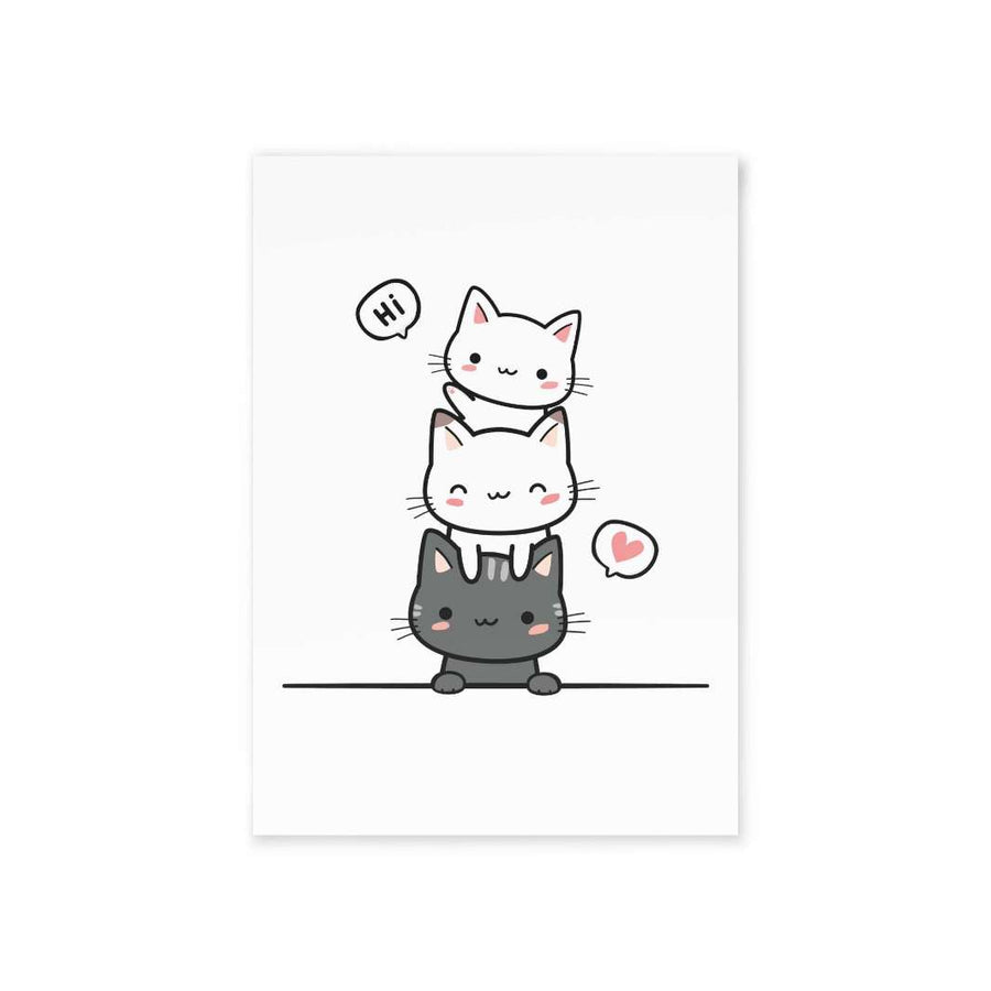 Kitty Trio Greeting Card - Happy Little Kitty