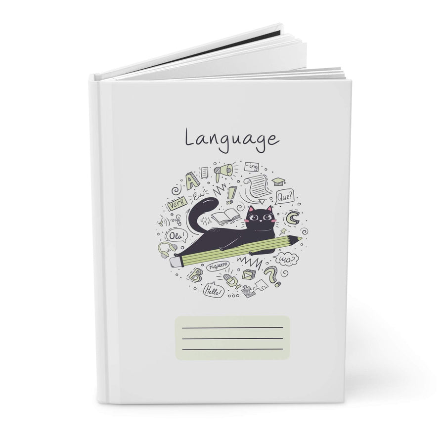 Language Cat Hardcover Journal - Happy Little Kitty
