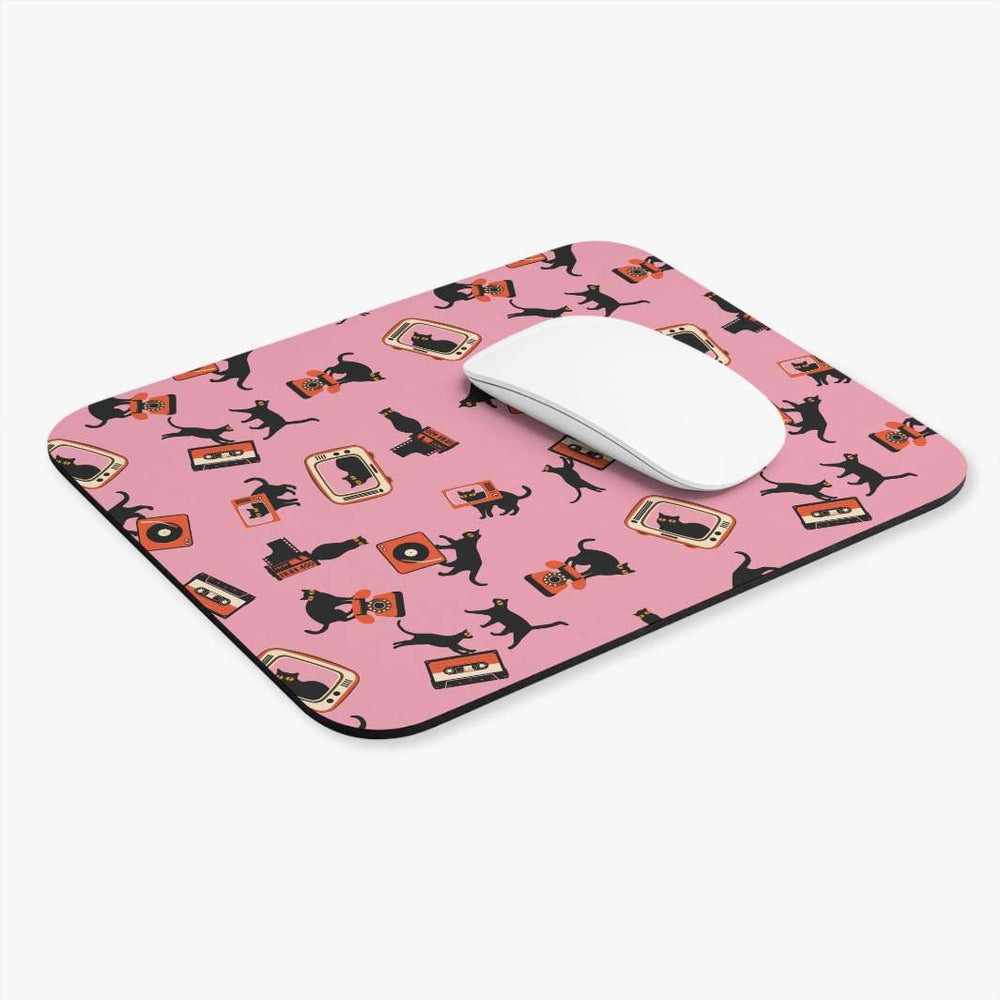 Retro Technology Cat Mouse Pad - Happy Little Kitty