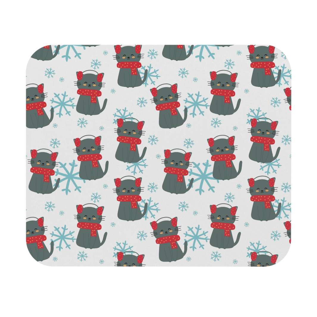Snowflake Kitty Mouse Pad - Happy Little Kitty