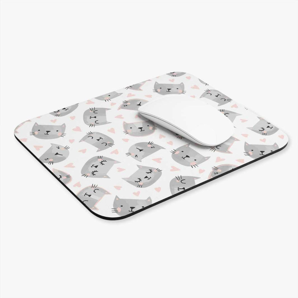 Sweet Gray Kitty Mouse Pad - Happy Little Kitty