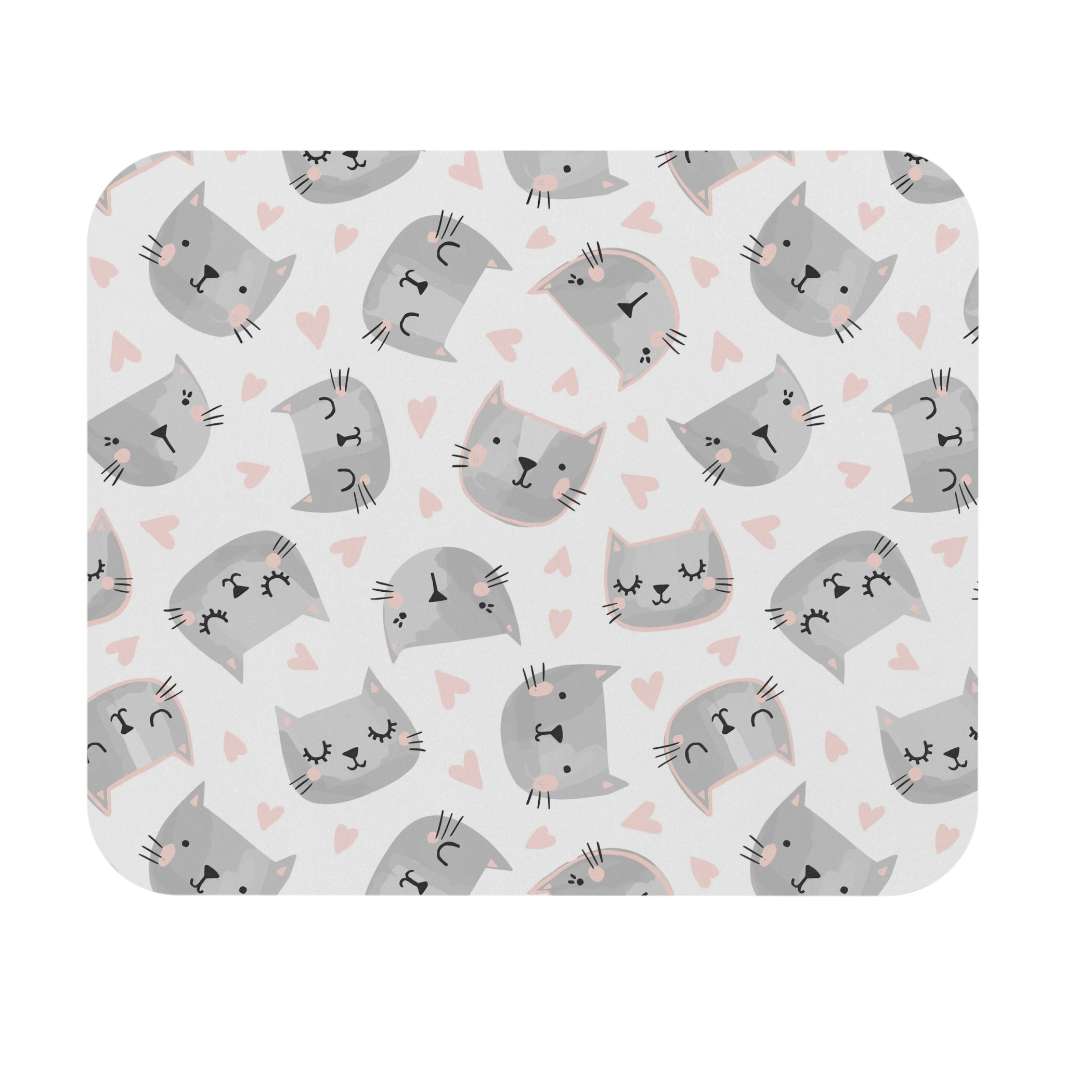 Sweet Gray Kitty Mouse Pad - Happy Little Kitty