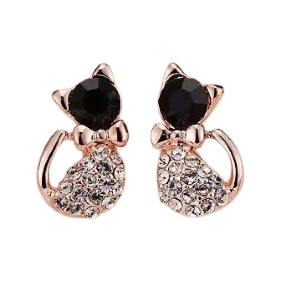 Vintage Style Gold Kitty Earrings - Happy Little Kitty