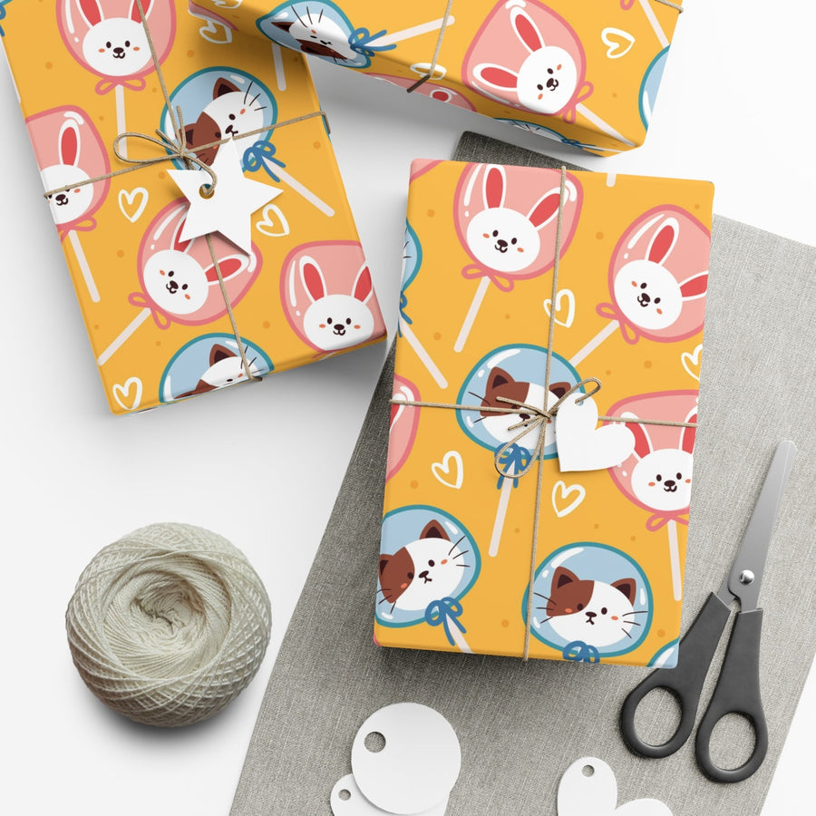 Candy Cat Gift Wrap - Happy Little Kitty