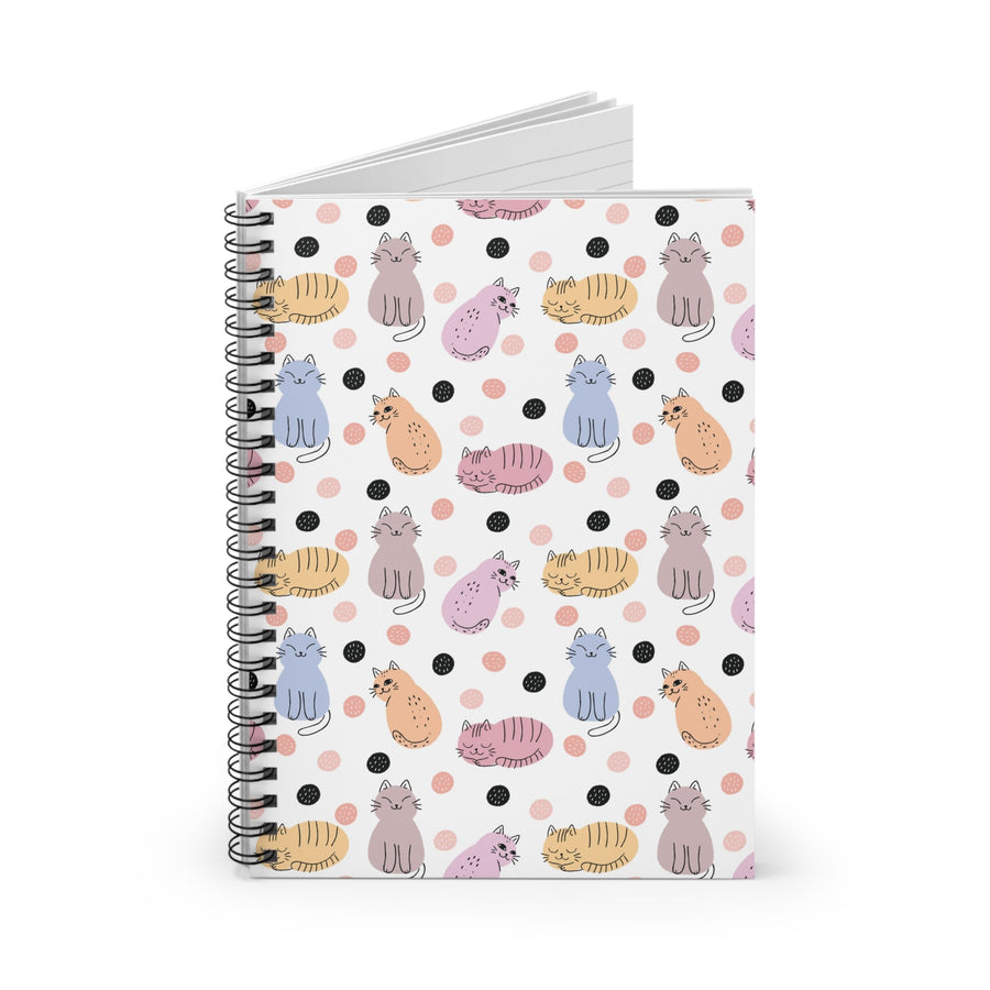 Cats and Dots Spiral Notebook - Happy Little Kitty