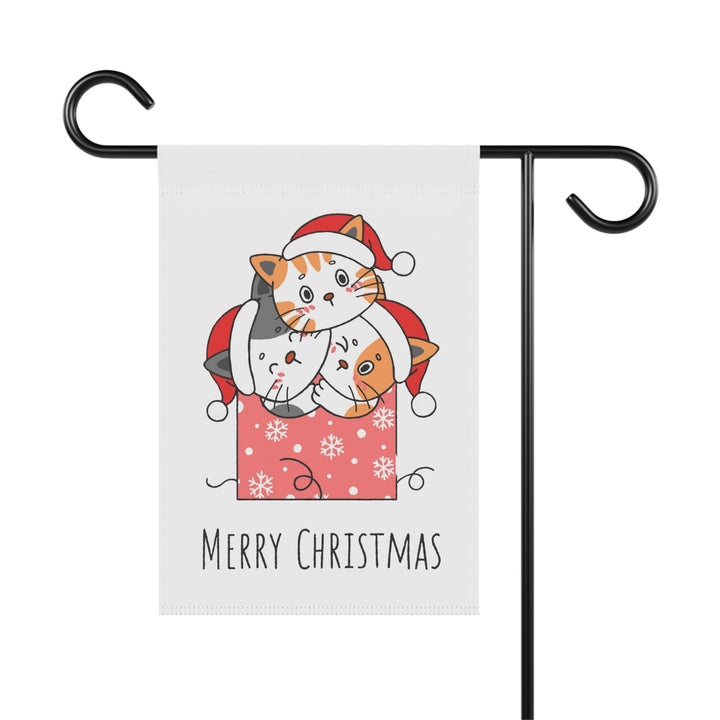 Cheerful Christmas Cats Garden & House Banner - Happy Little Kitty