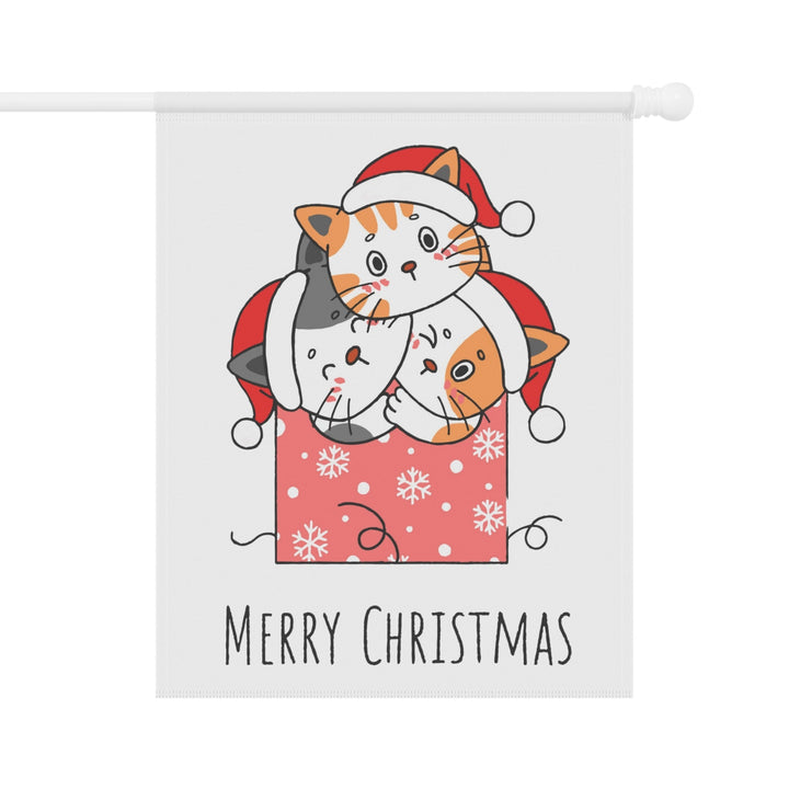 Cheerful Christmas Cats Garden & House Banner - Happy Little Kitty