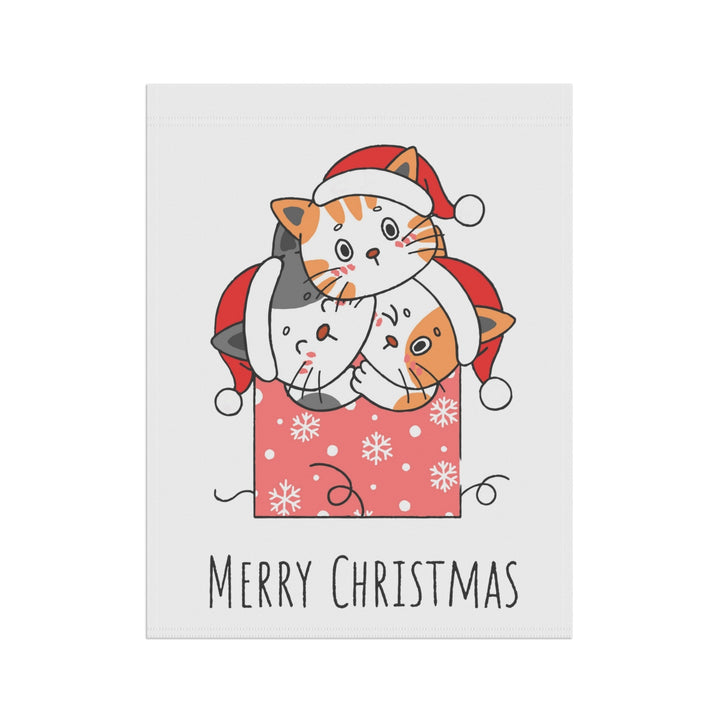 Cheerful Christmas Cats Garden & House Banner - Happy Little Kitty