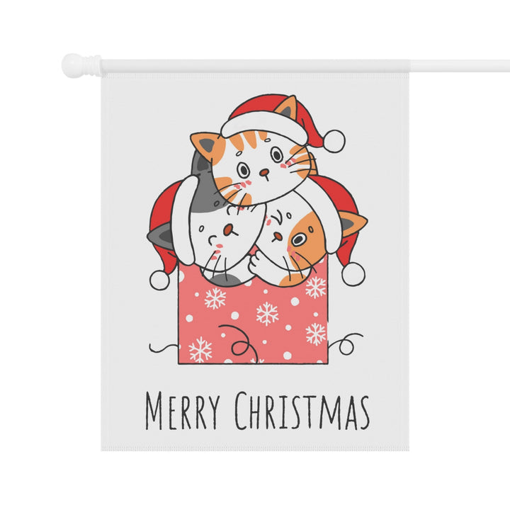 Cheerful Christmas Cats Garden & House Banner - Happy Little Kitty