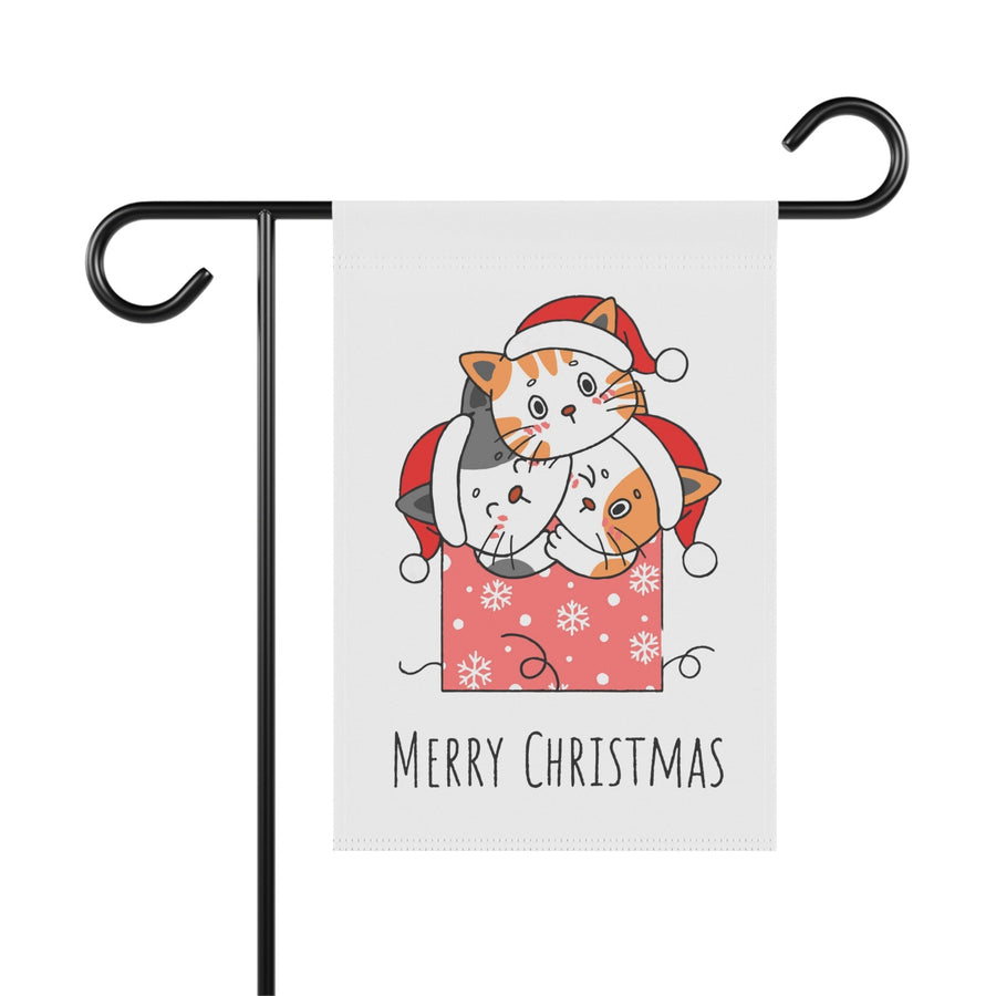 Cheerful Christmas Cats Garden & House Banner - Happy Little Kitty