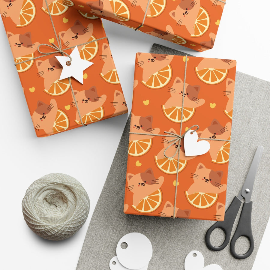 Citrus Cat Gift Wrap - Happy Little Kitty