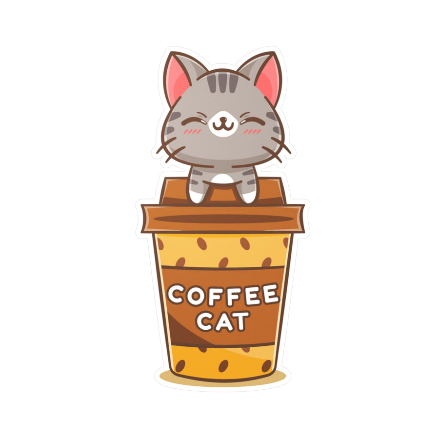 Coffee Cat Sticker - Happy Little Kitty
