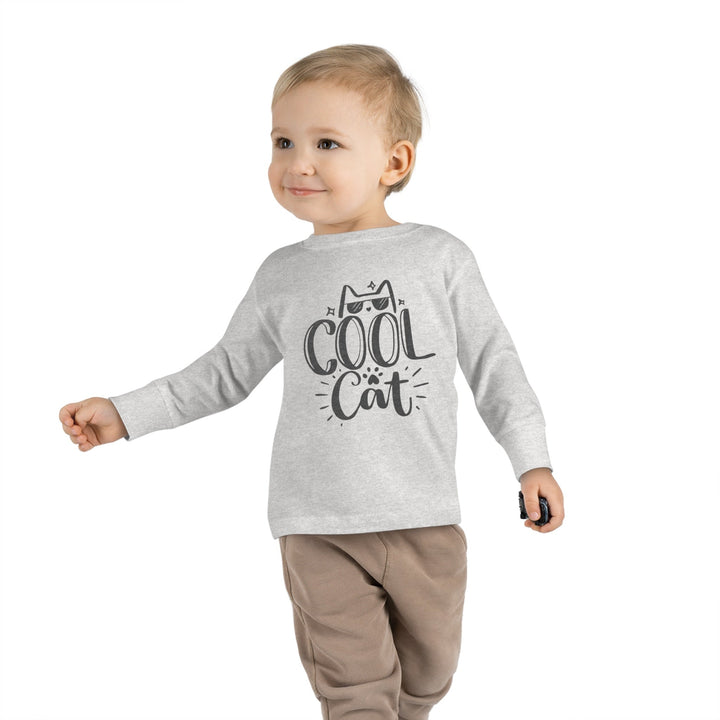 Cool Cat Toddler Long Sleeve Tee - Happy Little Kitty