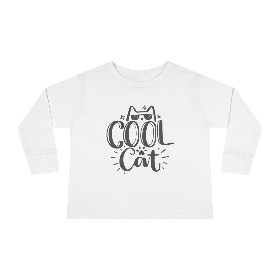 Cool Cat Toddler Long Sleeve Tee - Happy Little Kitty