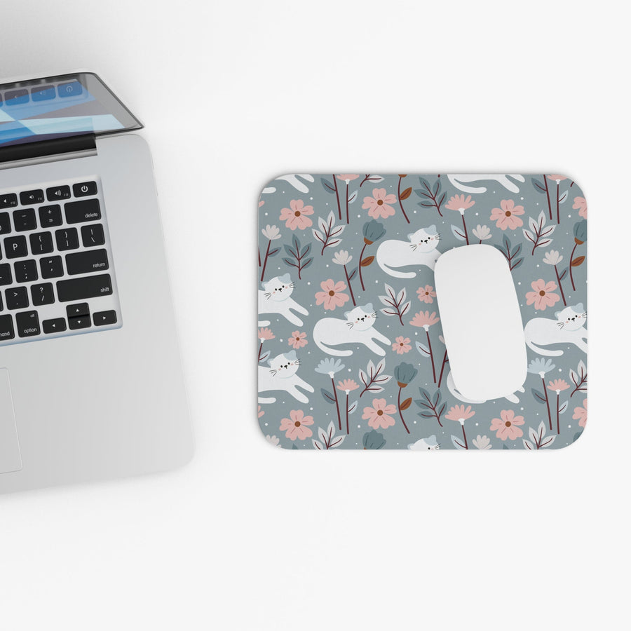 Field of Flowers Cat Mouse Pad - Happy Little Kitty