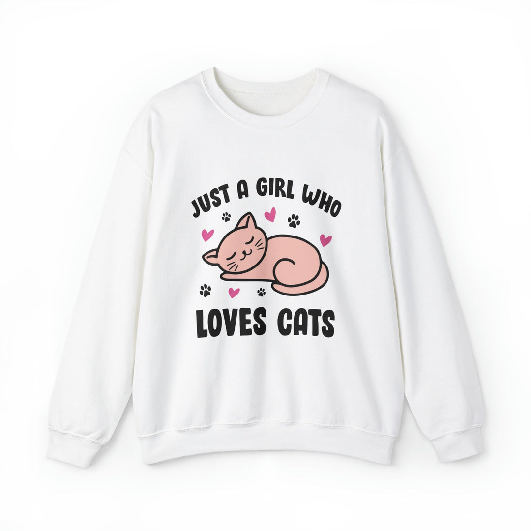Girl Who Loves Cats Crewneck Sweatshirt - Happy Little Kitty