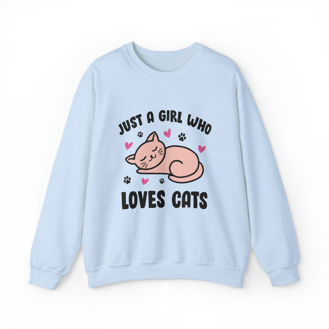 Girl Who Loves Cats Crewneck Sweatshirt - Happy Little Kitty