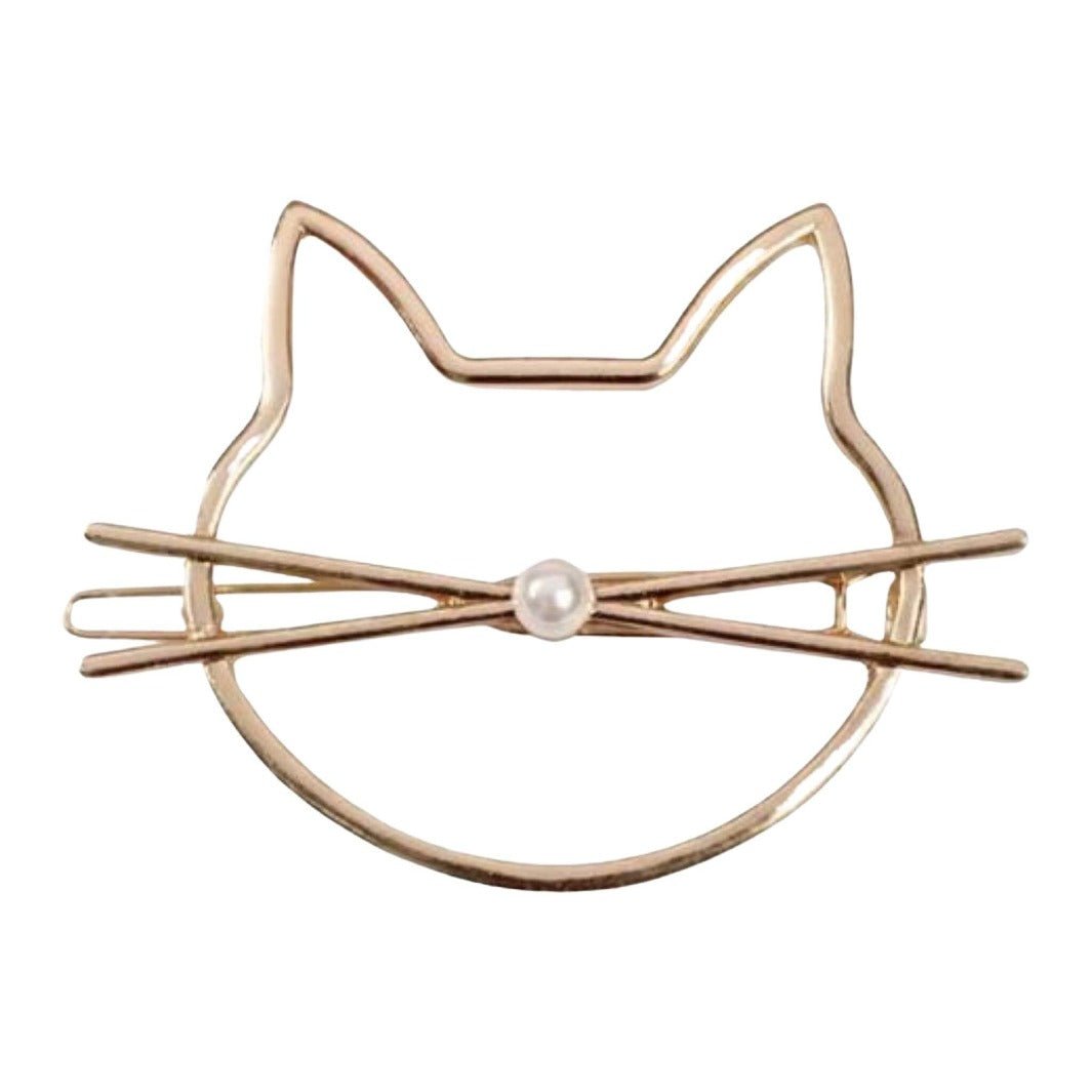Hair Clip – Gold with cat-inspired design, stylish accessory for cat lovers