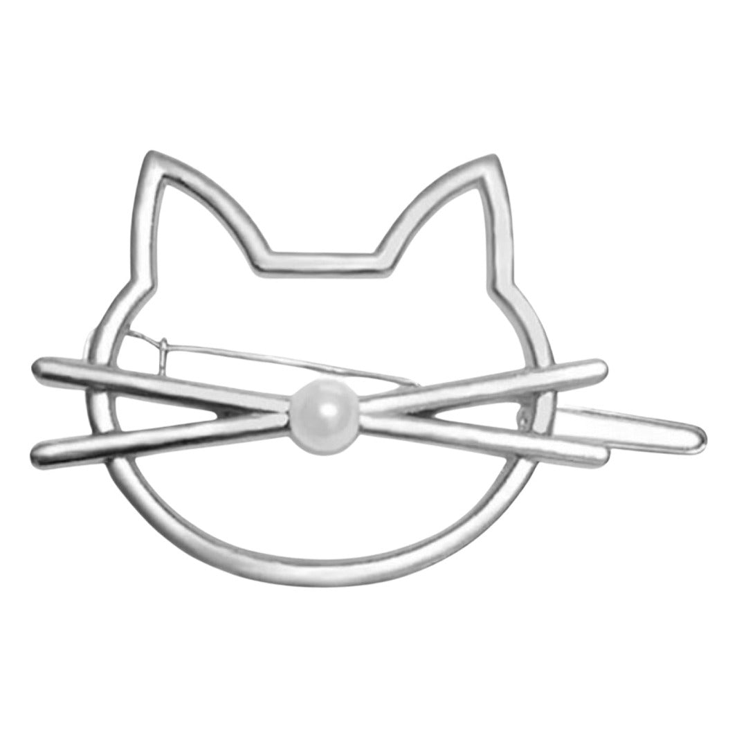 Hair Clip- Silver - Happy Little Kitty