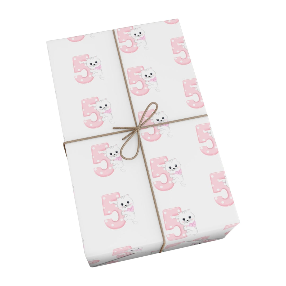 Happy 5th Birthday Cat Gift Wrap - Happy Little Kitty