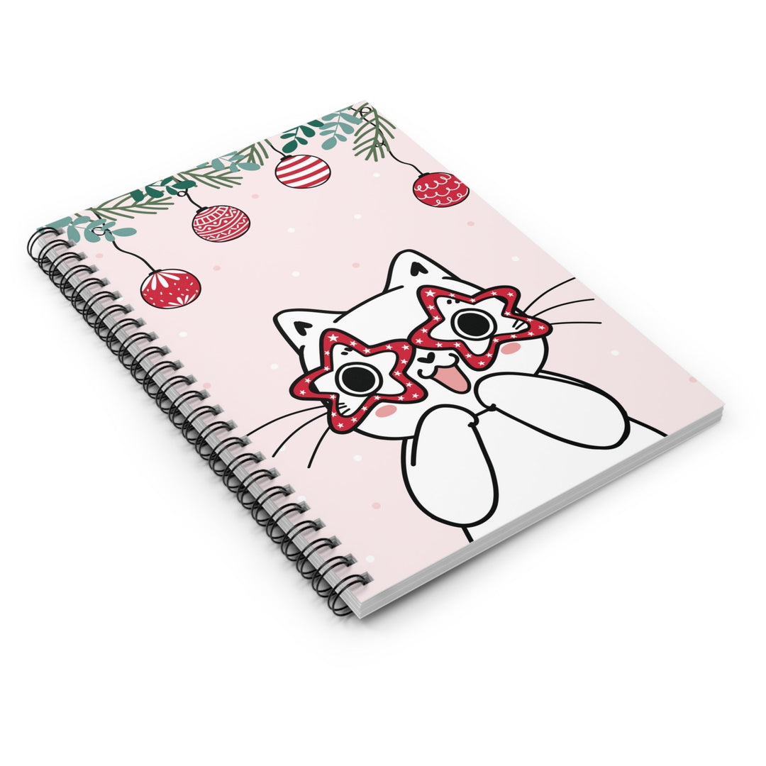 Holiday Joy Kitty Spiral Notebook - Happy Little Kitty