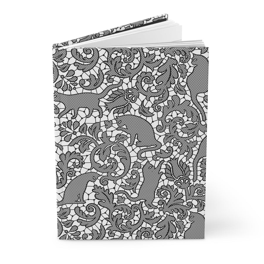Lace Cat Hardcover Journal - Happy Little Kitty