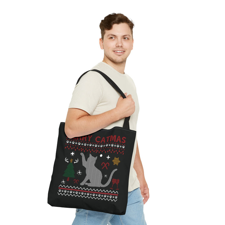Merry Catmas Tote Bag - Happy Little Kitty