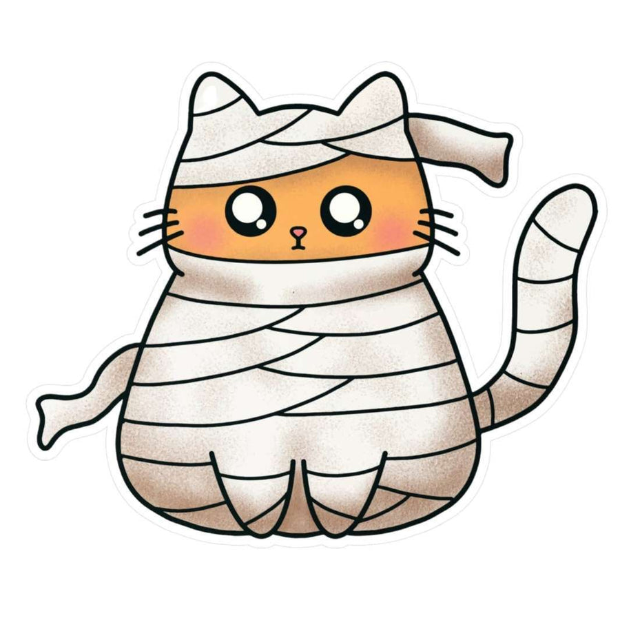 Mummy Cat Sticker - Happy Little Kitty