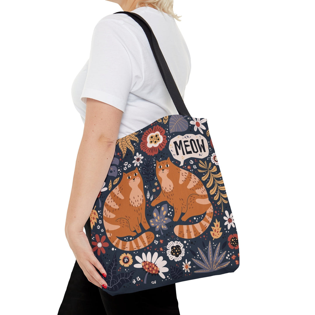 Needlepoint Cat Tote Bag - Happy Little Kitty
