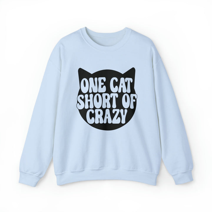 One Cat Short of Crazy Crewneck Sweatshirt - Happy Little Kitty