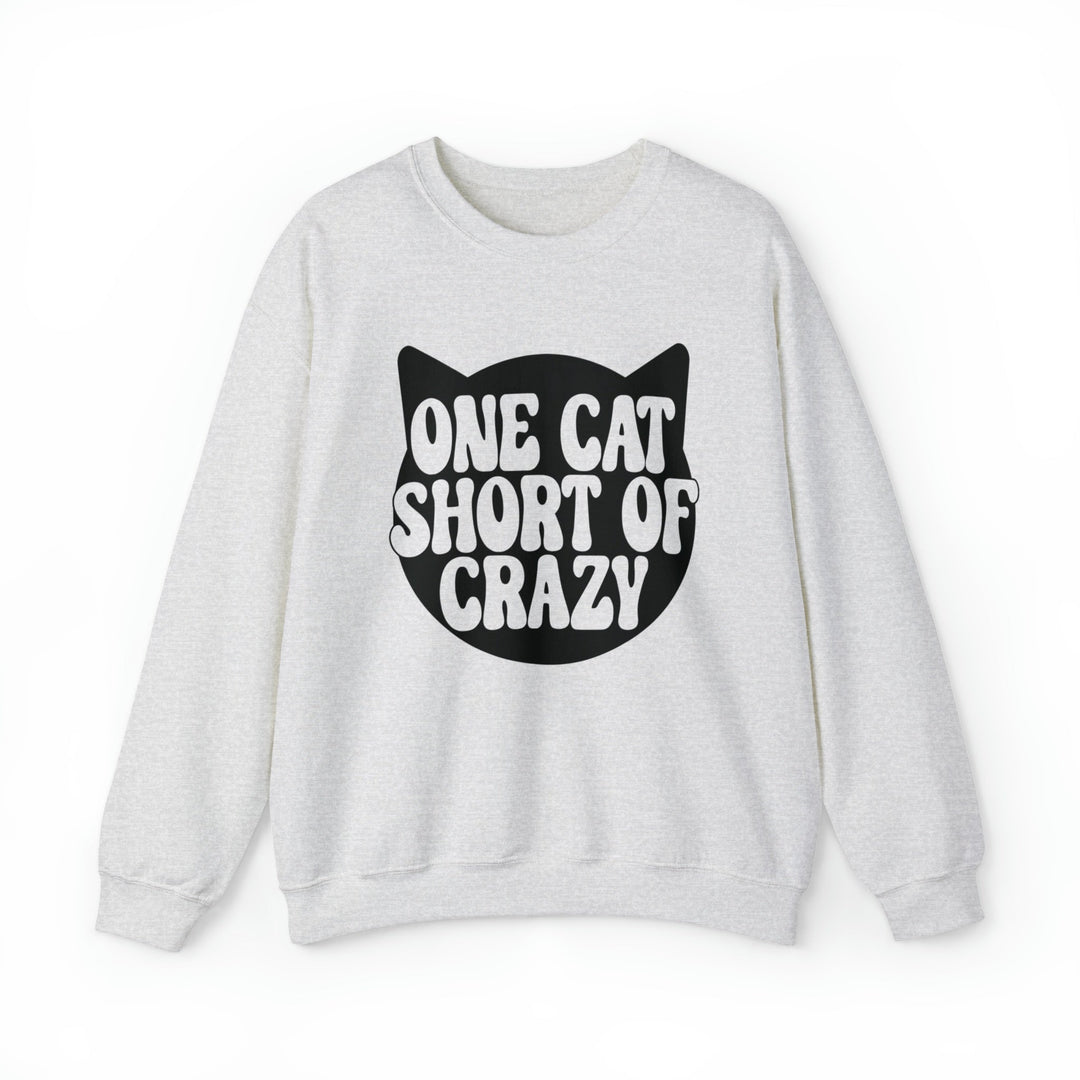 One Cat Short of Crazy Crewneck Sweatshirt - Happy Little Kitty