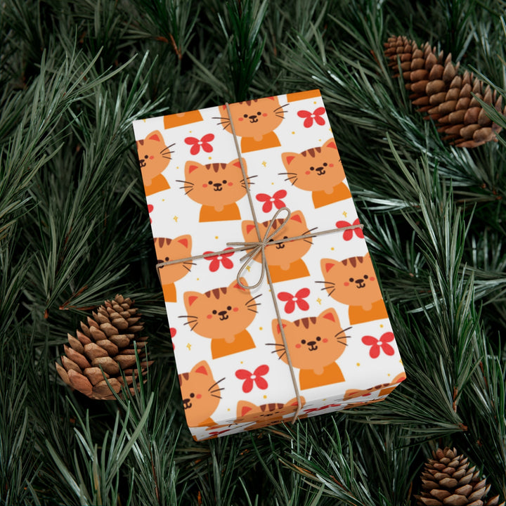 Orange Tabby Cat Gift Wrap - Happy Little Kitty
