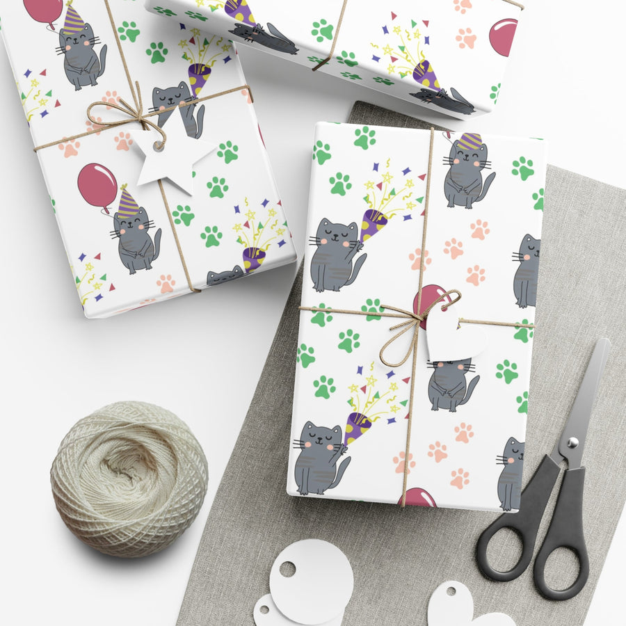 Party Cat Gift Wrap - Happy Little Kitty