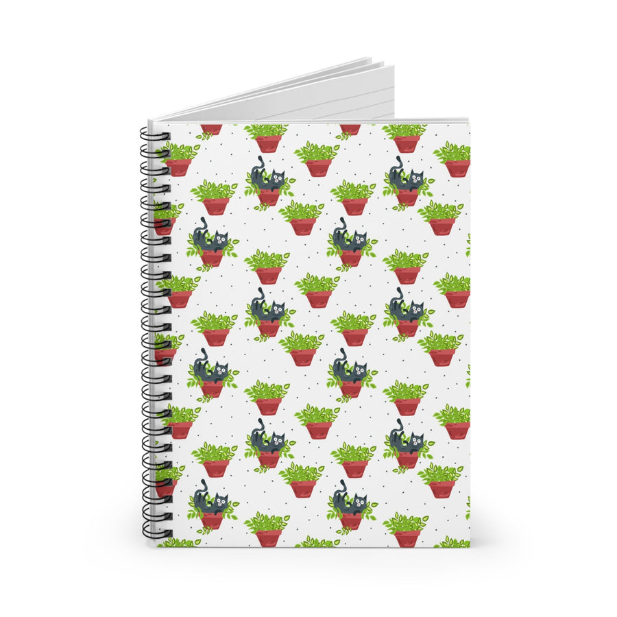 Plant Lover Cat Spiral Notebook - Happy Little Kitty