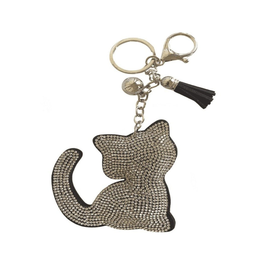 Sparkly Kitty Rhinestone Keychain - Happy Little Kitty